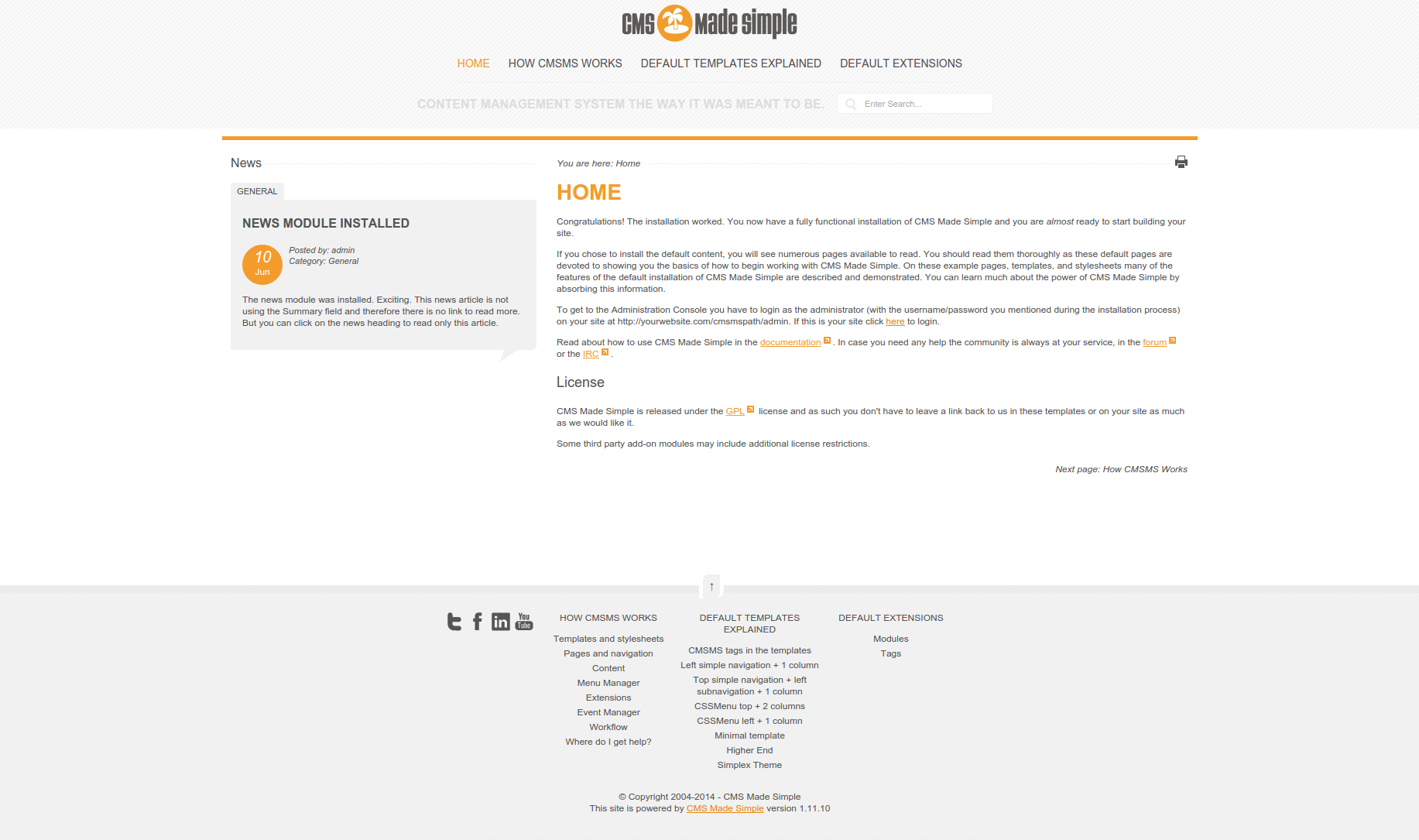 Screenshot of Davelandia CMSMS template home page Screenshot of Davelandia CMSMS template home page