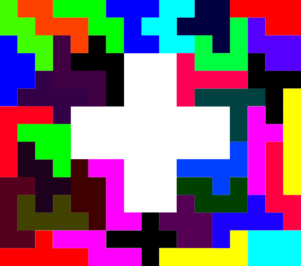 Square hexominos pattern with cross Square hexominos pattern with cross
