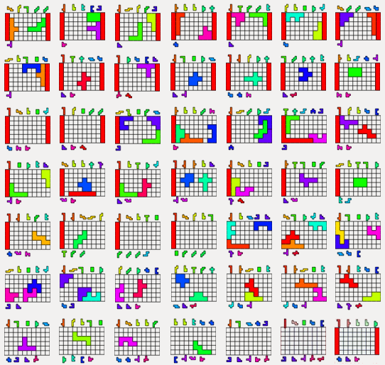 All available 49 Hexpac puzzles to play All available 49 Hexpac puzzles